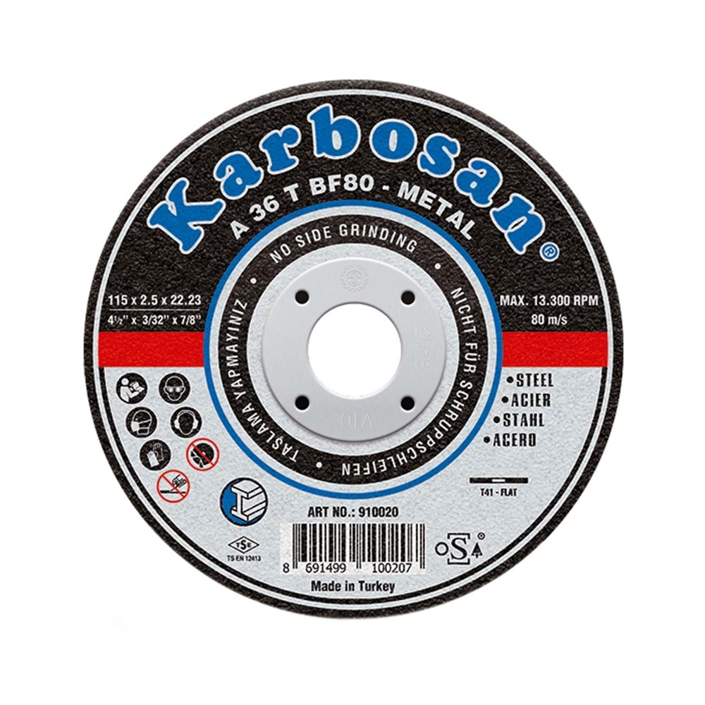 Karbosan Metal Kesici Taş Disk 180x3.0x22.23