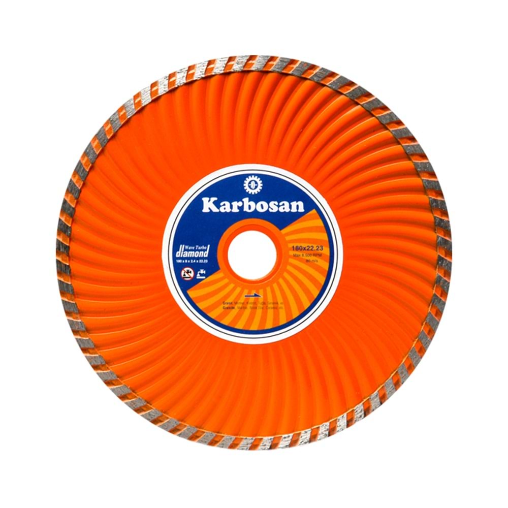 Karbosan Turbo Kanallı Elmas Mermer Granit Kesici Disk 115x2.2x22.23