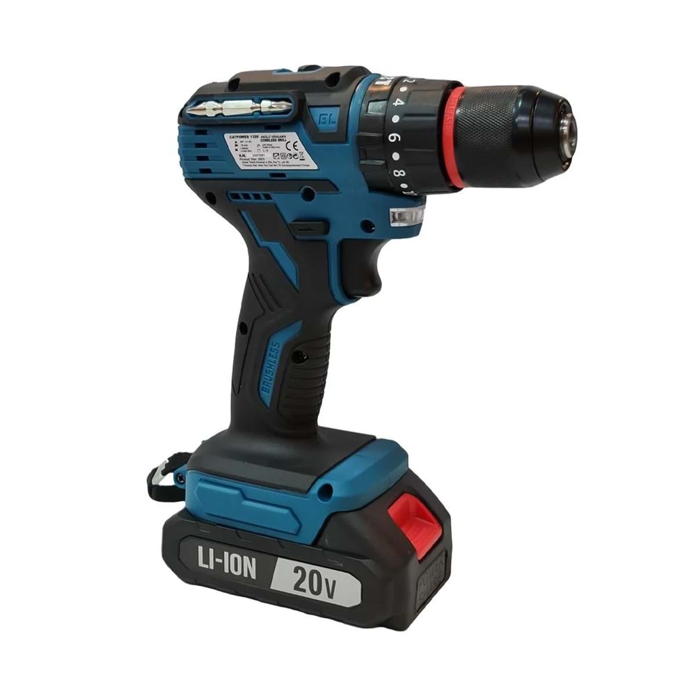 Catpower 1320 Akülü Şarjlı Vidalama Darbeli Matkap Kömürsüz 20V 2.0Ah