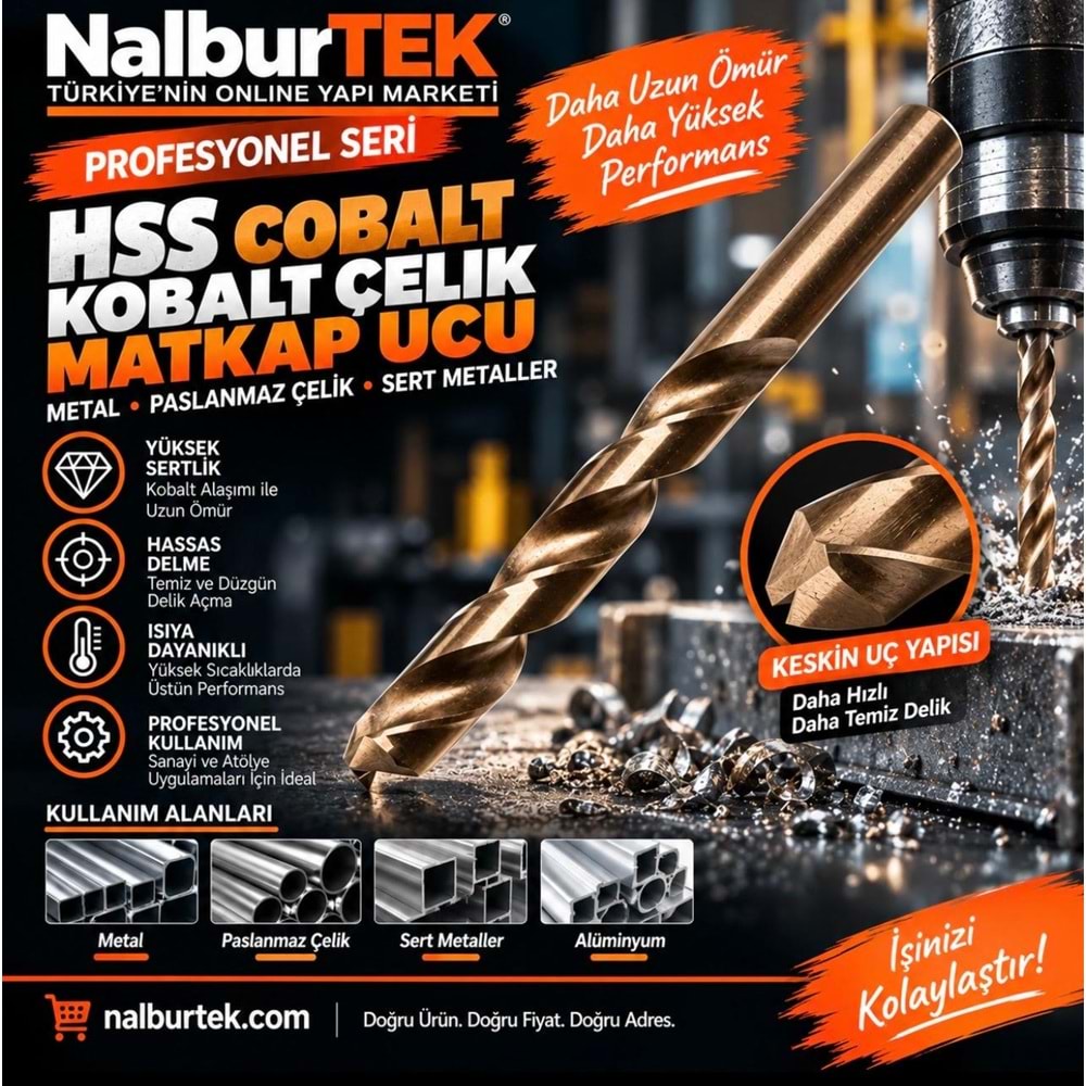 Hss Cobalt Kobalt Çelik Matkap Ucu 6,5mm