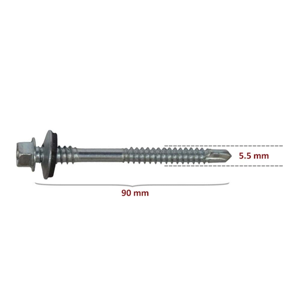 Trapez Çatı Vidası 5,5x90