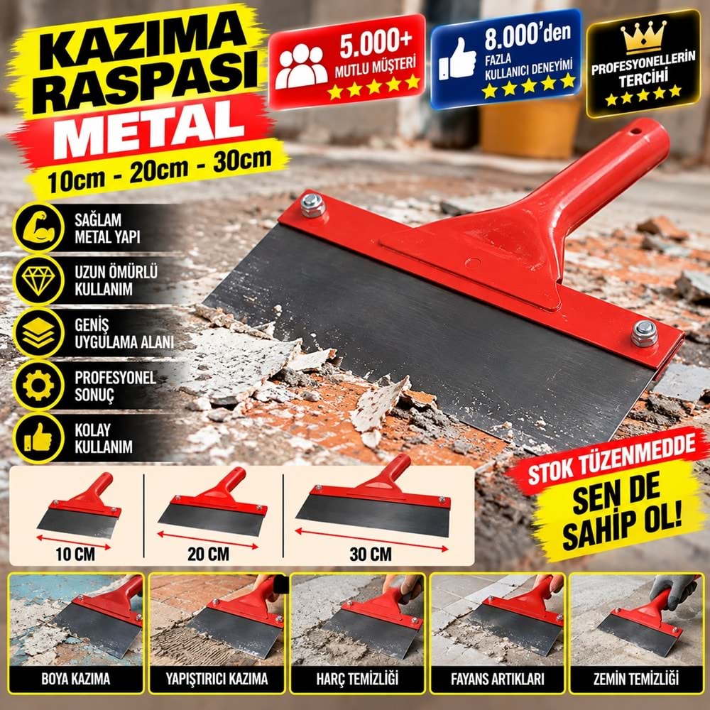 Kazıma Raspası Metal 30cm