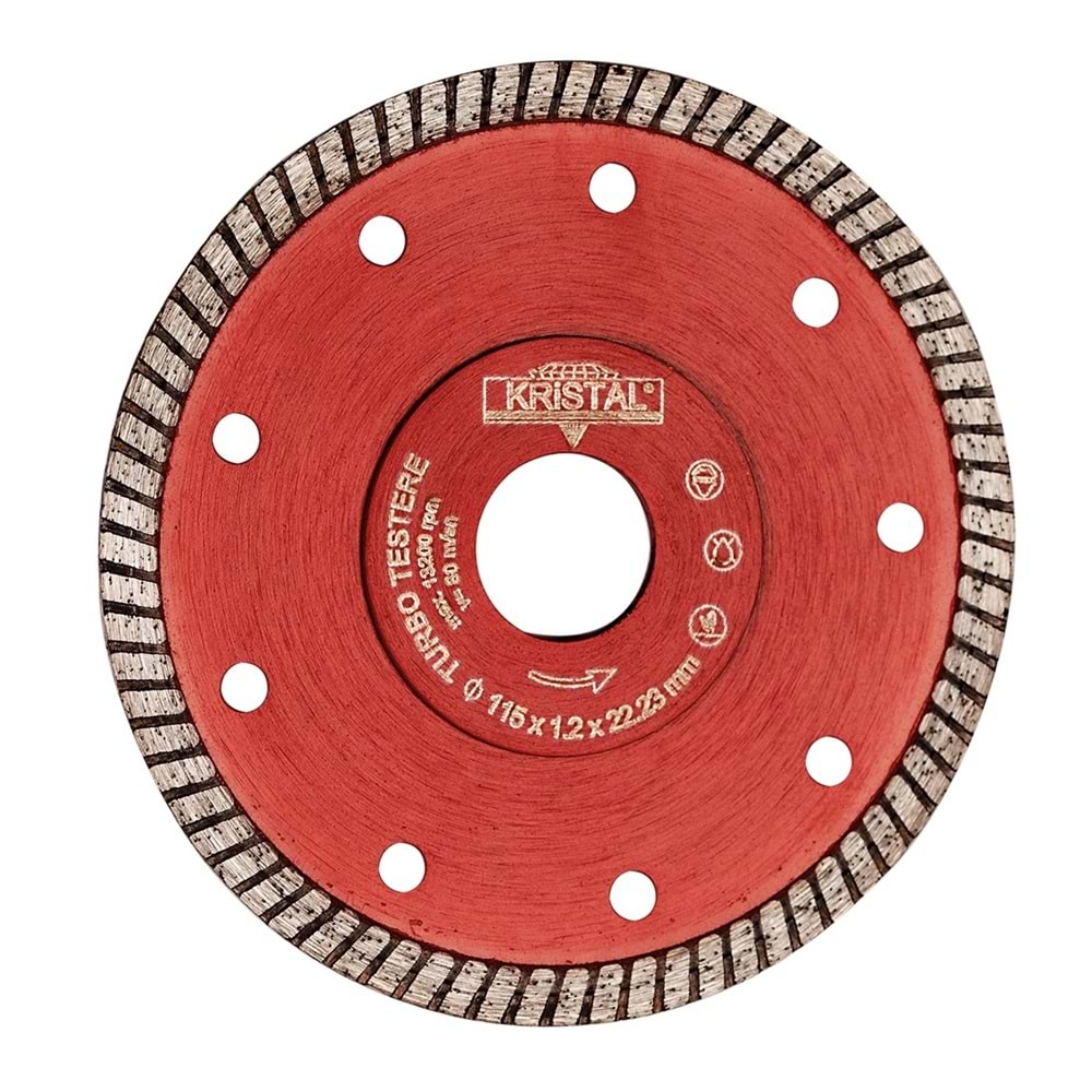 Kristal Turbo Elmas Hassas İnce Seramik Fayans Kesici Disk 115mm