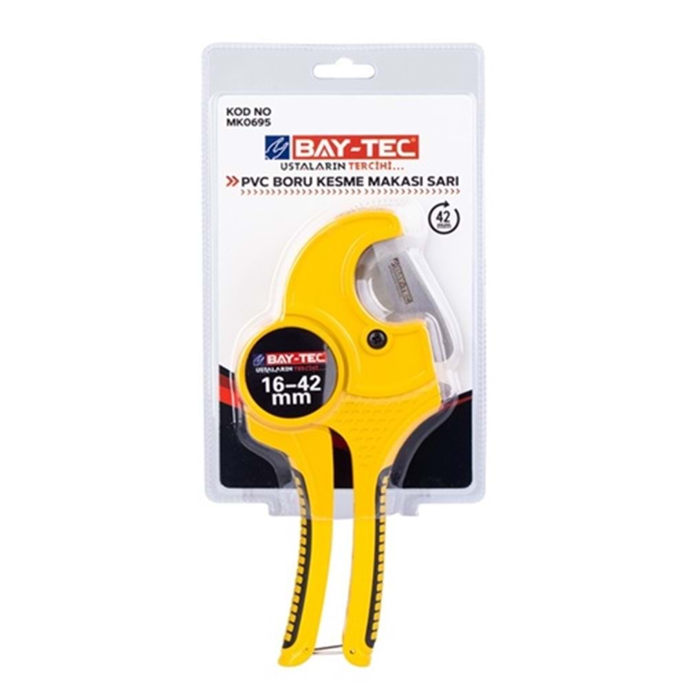 Bay-Tec Pvc Plastik Pprc Boru Kesme Makası Sarı 42mm