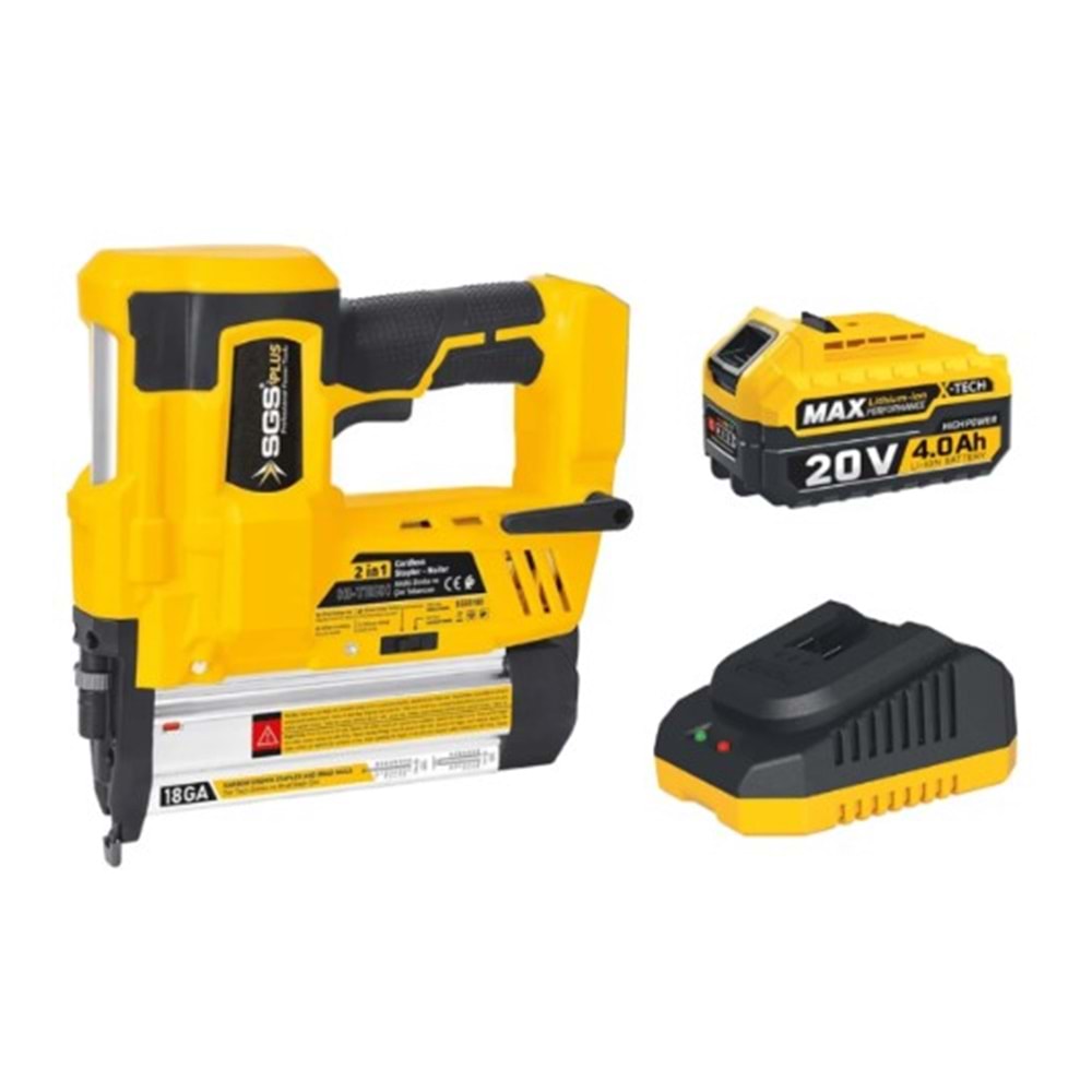 SGS Akülü Şarjlı Zımba ve Çivi Tabanca Seti 20V 1x4.0Ah
