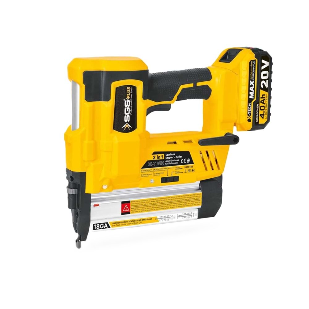 SGS Akülü Şarjlı Zımba ve Çivi Tabanca Seti 20V 1x4.0Ah