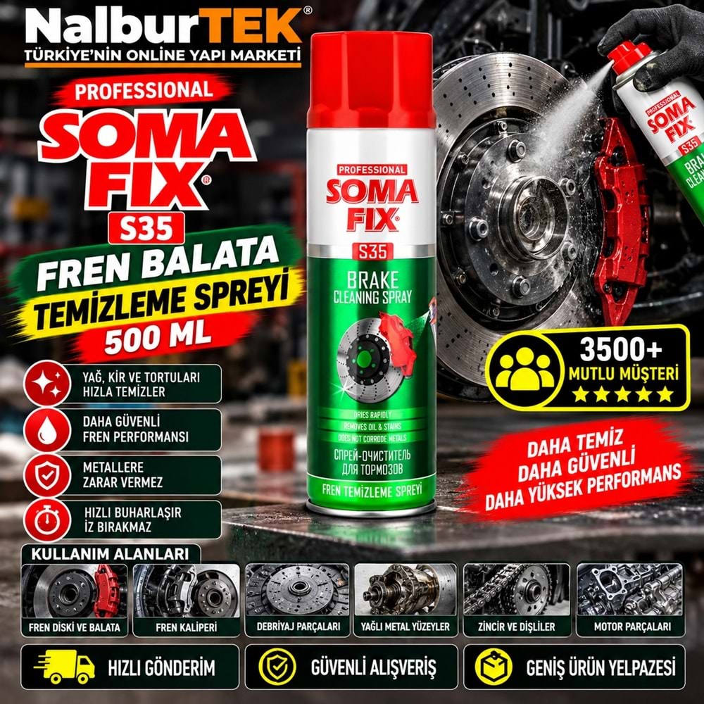 Somafix S38 Fren Balata Temizleme Spreyi 500ml