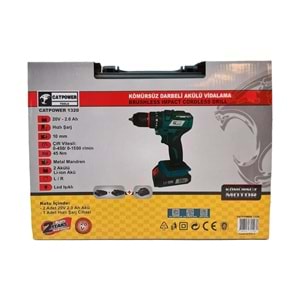 Catpower 1320 Akülü Şarjlı Vidalama Darbeli Matkap Kömürsüz 20V 2.0Ah