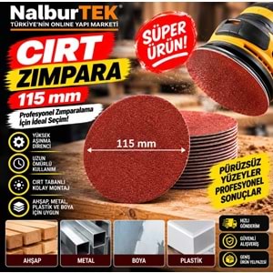 Cırt Zımpara 115mm 180 Kum