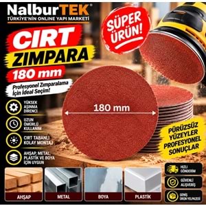 Cırt Zımpara 180mm 80 Kum
