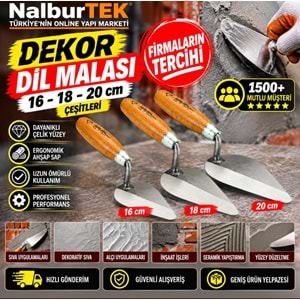 Dekor Dil Malası 18cm Ahşap Saplı