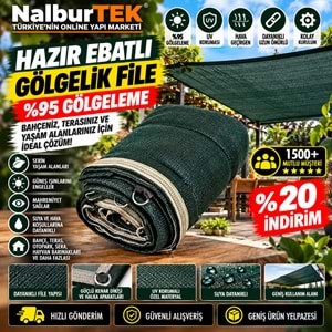 Hazır Ebatlı Gölgelik %95 File 3x3 mt 9m2