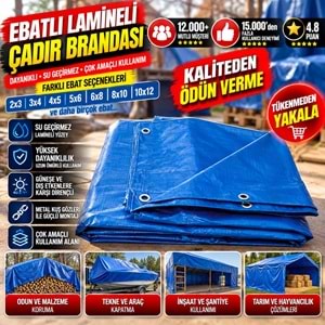 Ebatlı Lamineli Çadır Brandası 7x10mt 70m2