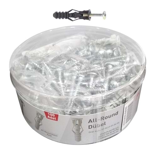 Plastik Sp Star Kalibre Takım Dübel Vida Dübel Set 8mm 100 Adet