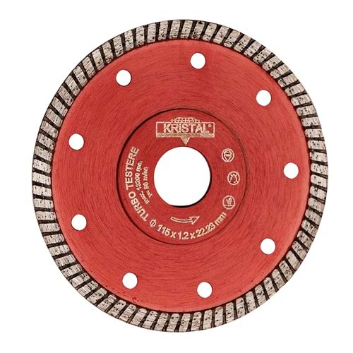 Kristal Turbo Elmas Hassas İnce Seramik Fayans Kesici Disk 115mm
