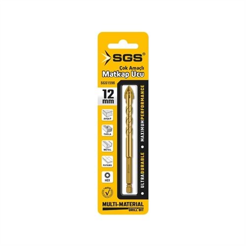 Sgs Bits Saplı Delme Çok Amaçlı Matkap Ucu 12mm