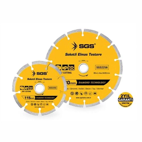 SGS Soketli-Segmentli Elmas Mermer Granit Kesici Disk 230mm