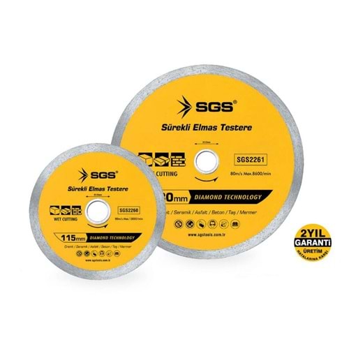 SGS Sürekli Elmas Mermer Granit Kesici Disk 115mm