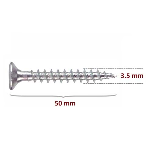 Sunta Vidası 3,5x50 (500 Adet)