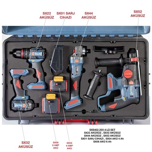 Stechend Akülü Şarjlı Set SXS402-20V