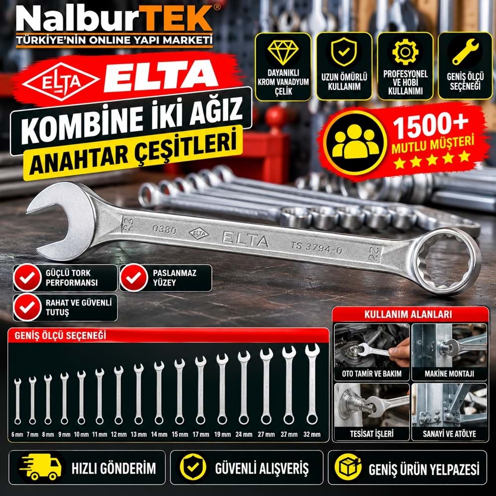Elta Kombine İki Ağız Anahtar 14mm