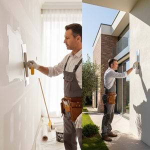 Kristal Paslanmaz Alçı Malası Plastik Saplı 35cm