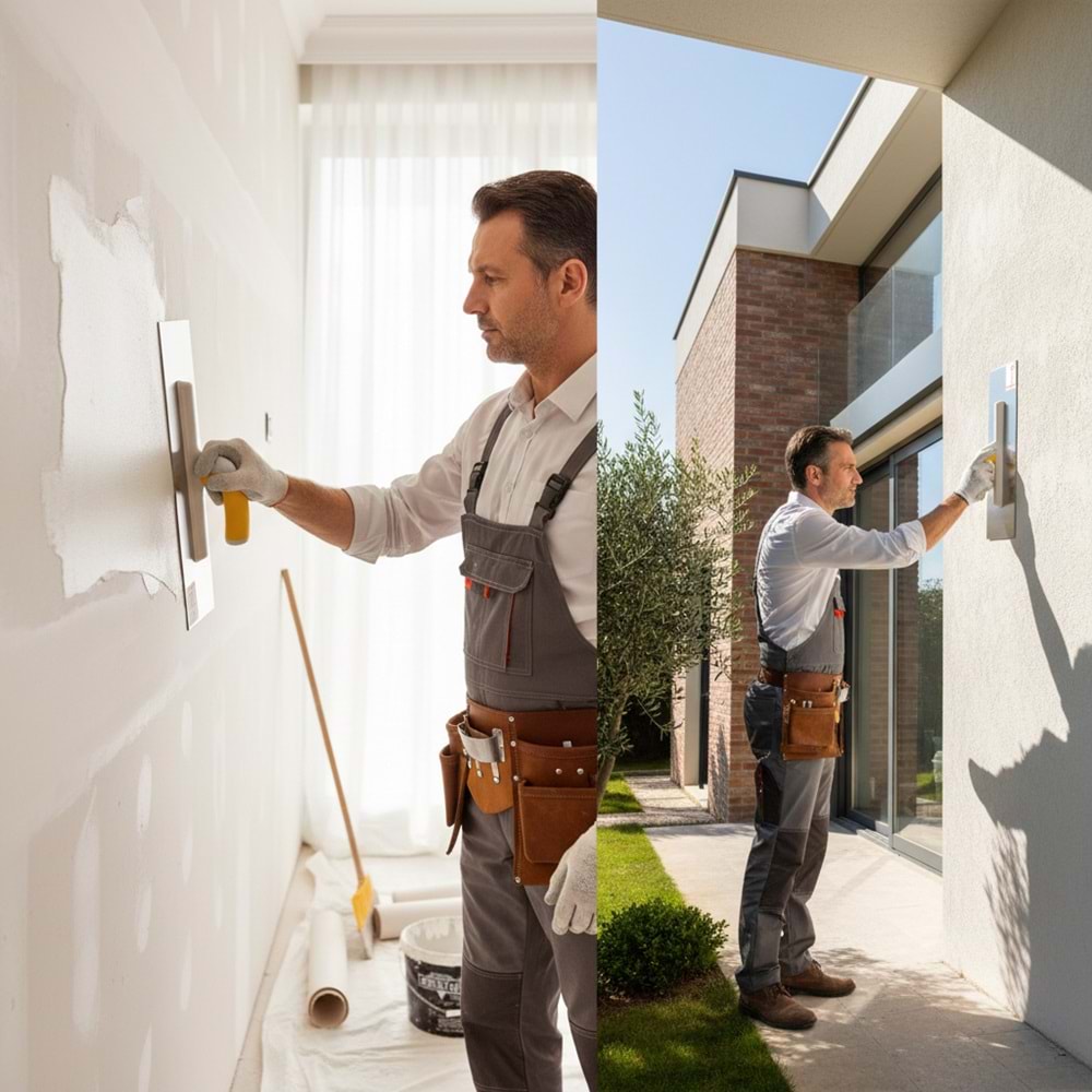 Kristal Paslanmaz Alçı Malası Plastik Saplı 40cm