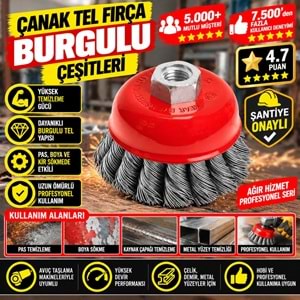 Çanak Tel Fırça Burgulu 75mm