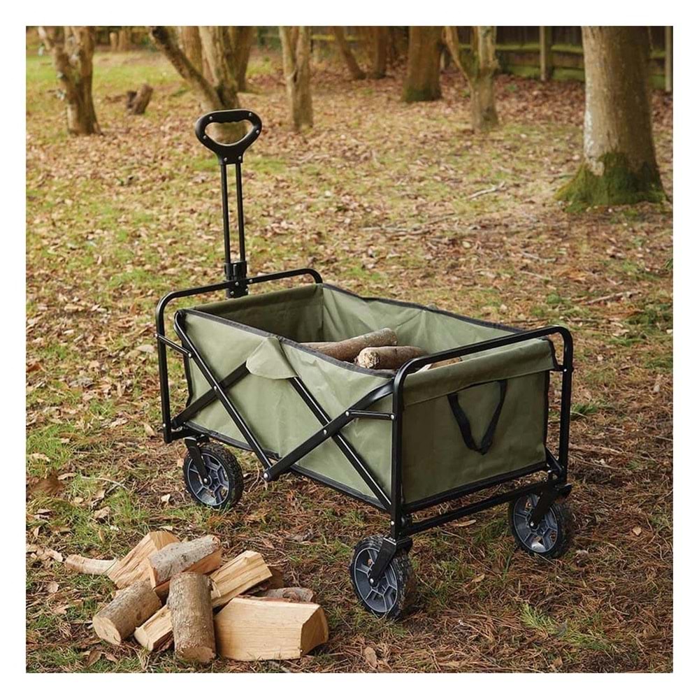 Vagon Tipi Kamp Çok Amaçlı Katlanır Yük-Koli Taşıma Servis Arabası