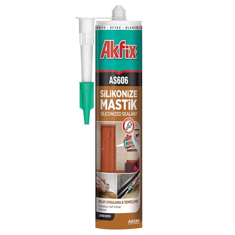 Akfix Silikonize Mastik Kahve AS606 500gr