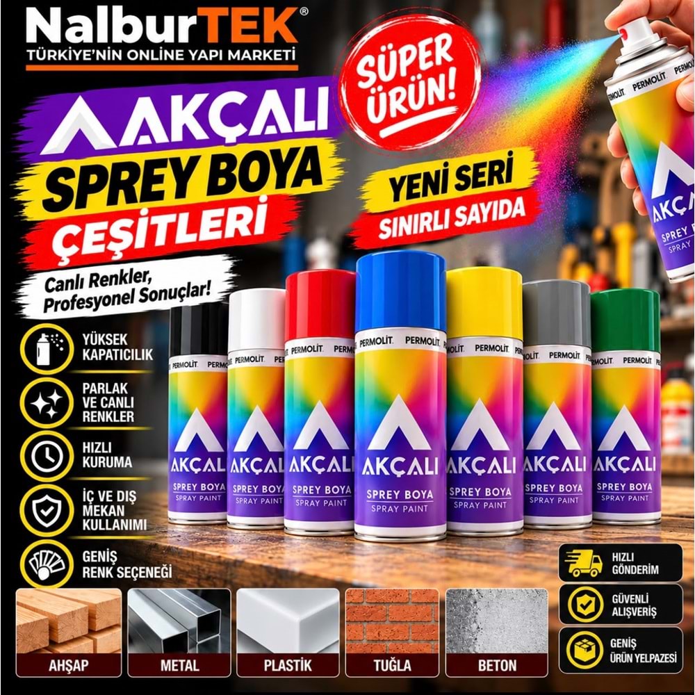Akçalı Sprey Boya 400ml 519 Florasan Kırmızı