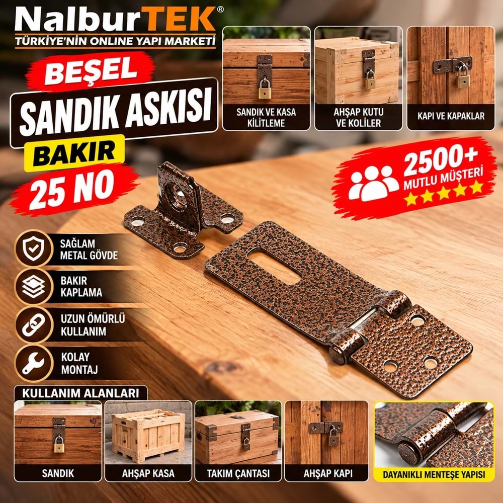 Beşel Sandık Askısı Bakır 30 No