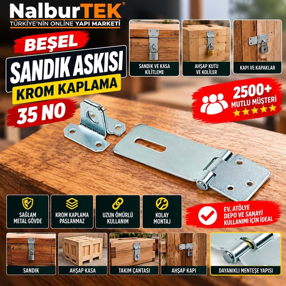 Beşel Sandık Askısı Krom Kaplama 30 No