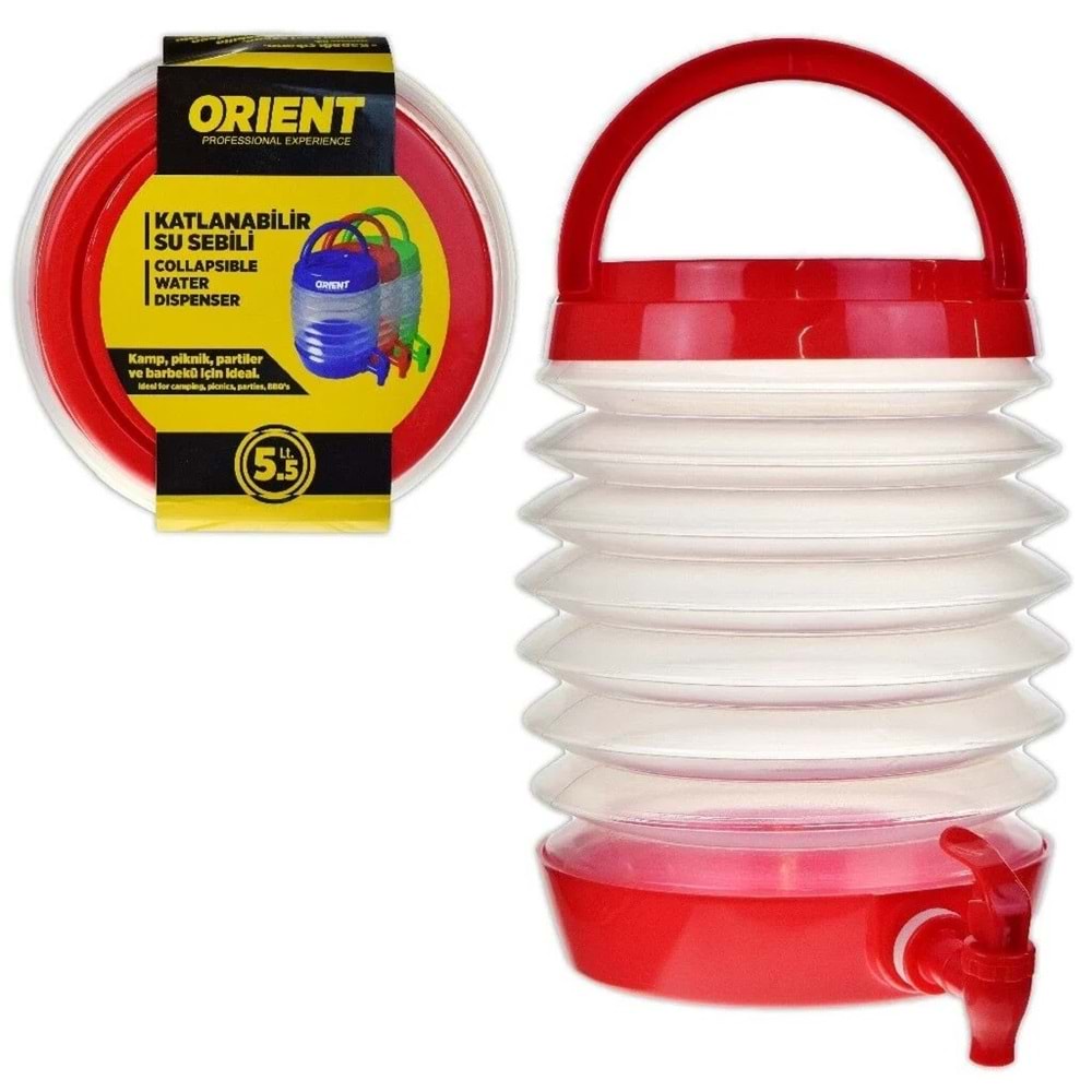 Orient Katlanabilir Su Sebili Kırmızı 5,5 Lt