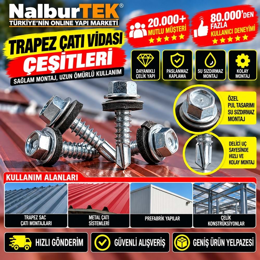 Trapez Çatı Vidası 5,5x32