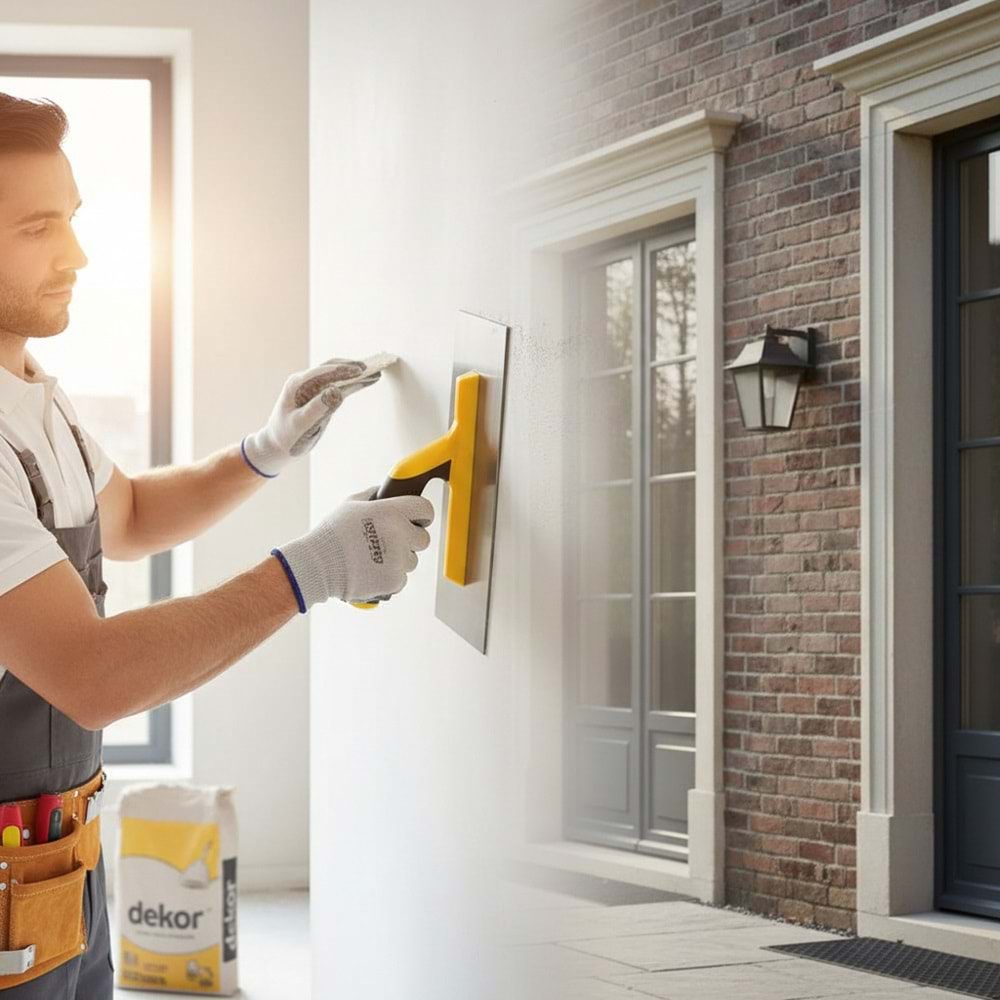 Dekor Alçı Malası Açık Plastik Saplı 35cm