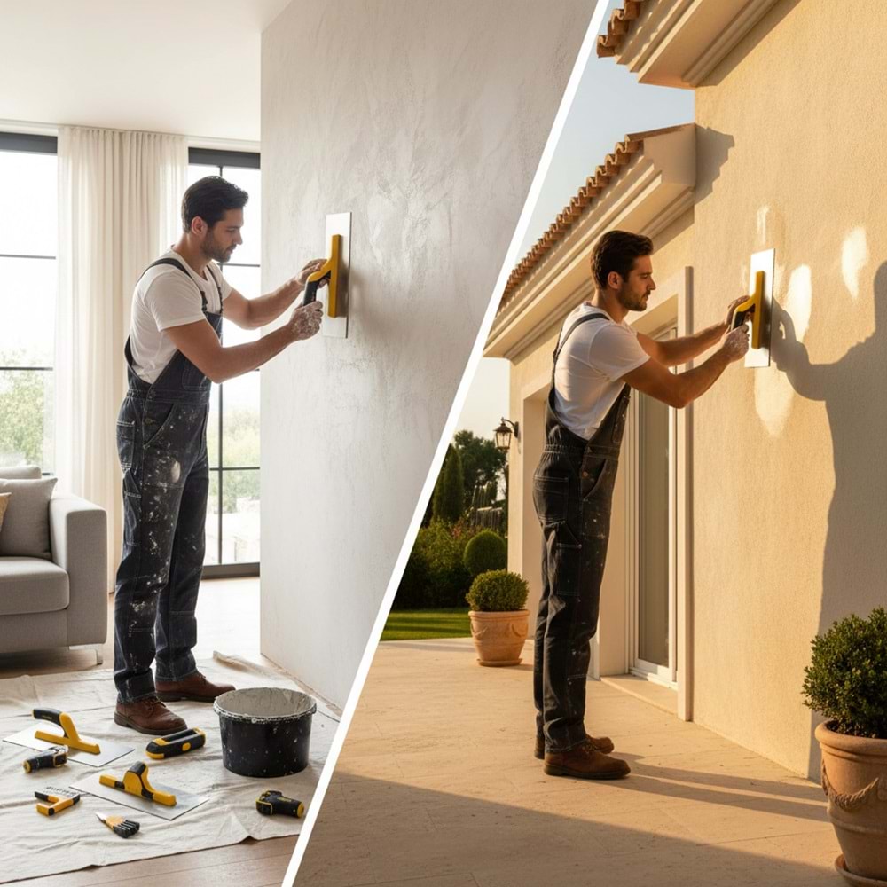 Dekor Alçı Malası Açık Plastik Saplı 35cm