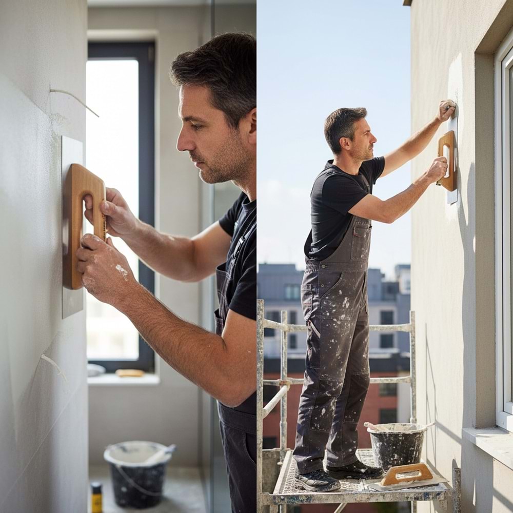 Dekor Alçı Malası Ahşap Saplı 50cm