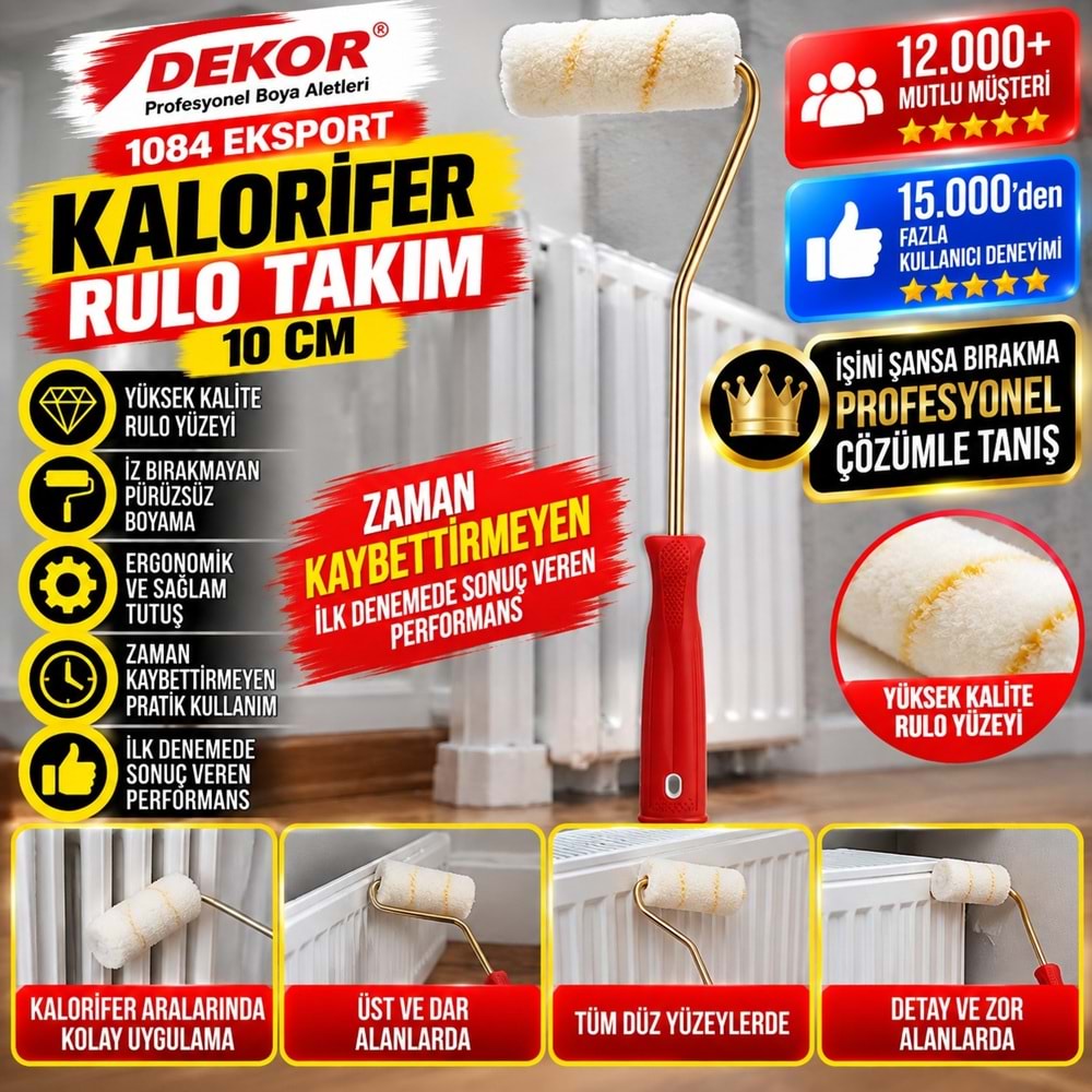 Dekor 1084 Eksport Kalorifer Rulo Takım10cm