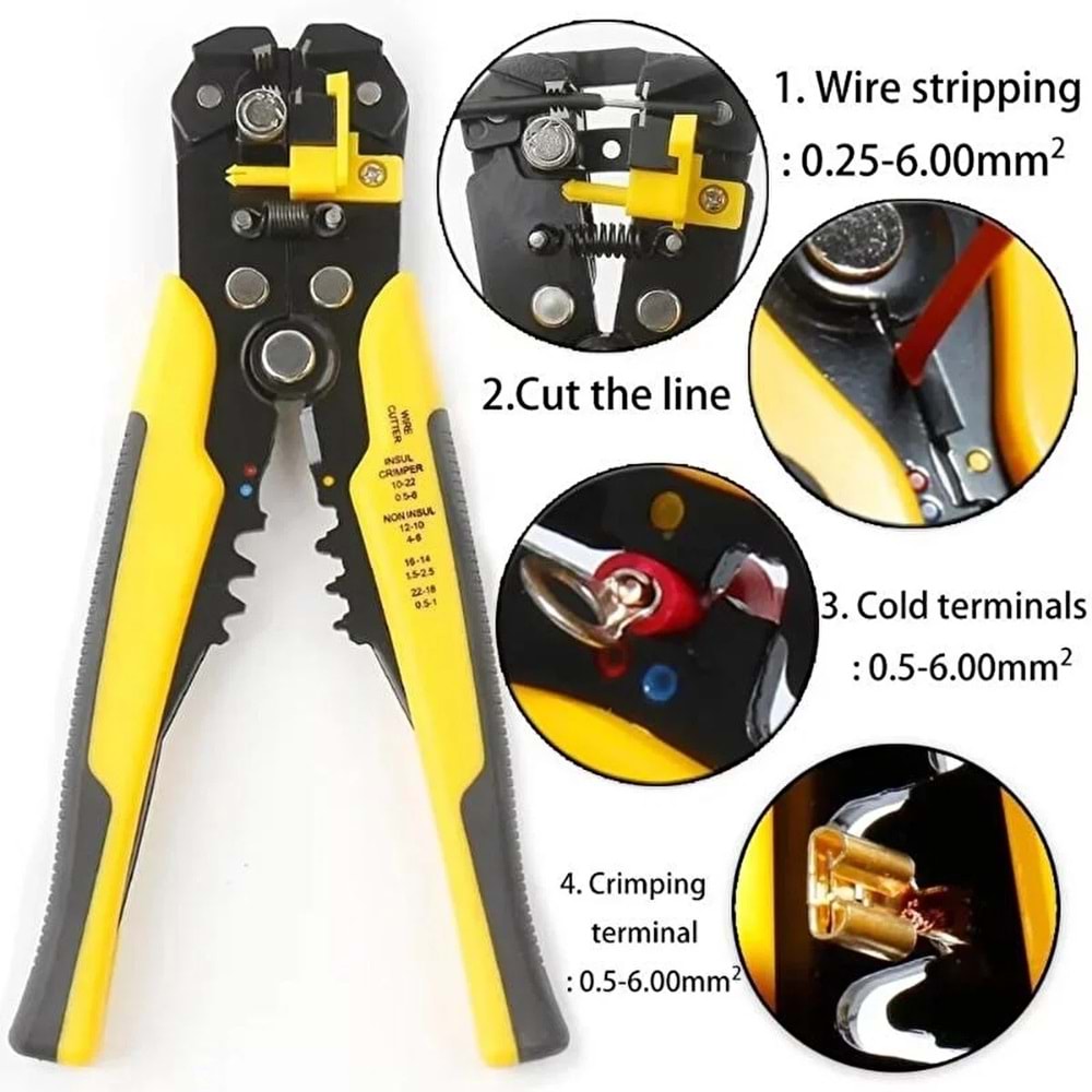 Ecole Otomatik Kablo Sıyırma Pensesi Sıyırıcı 200mm 8