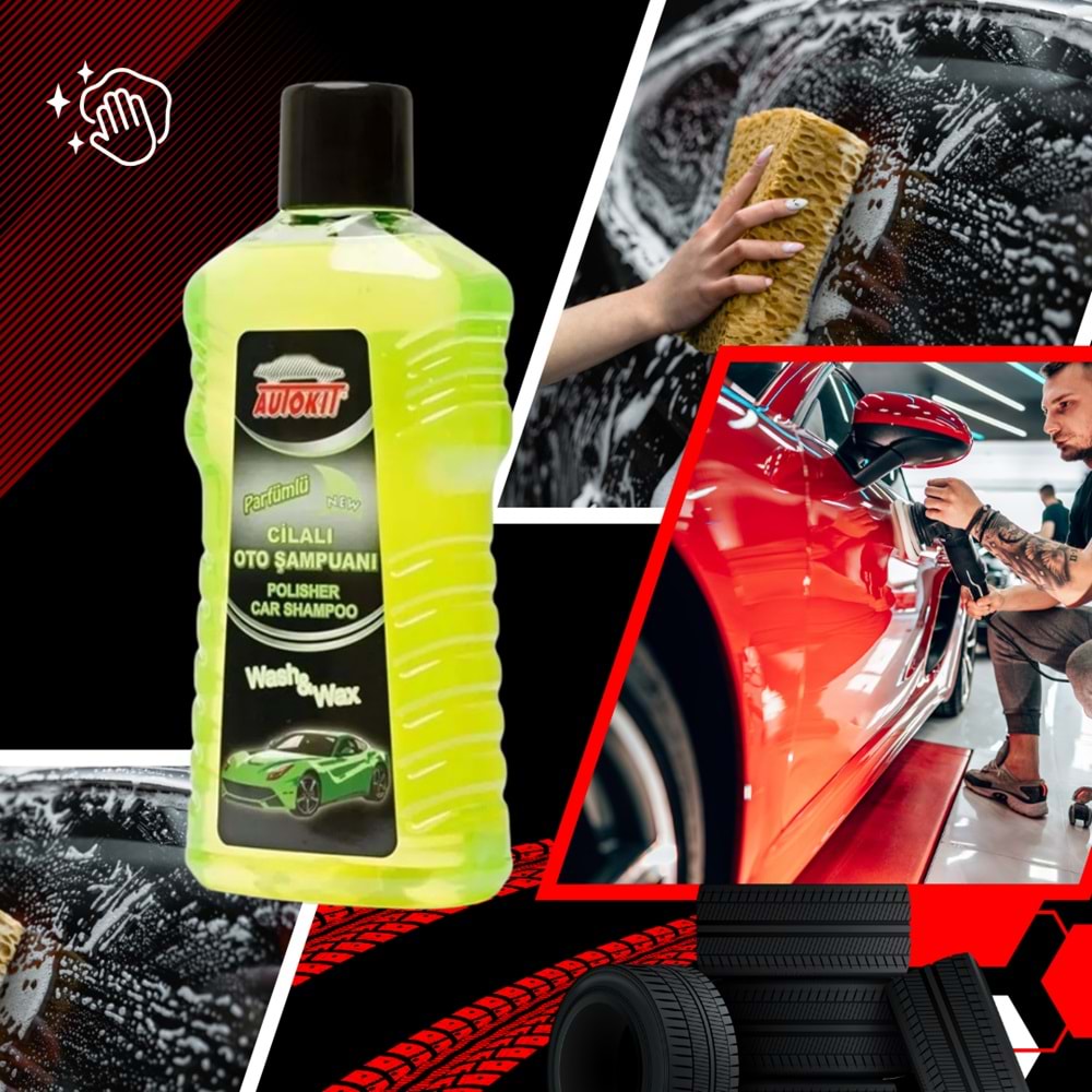 Autokit Cilalı Oto Şampuanı Parfümlü 1 Lt.