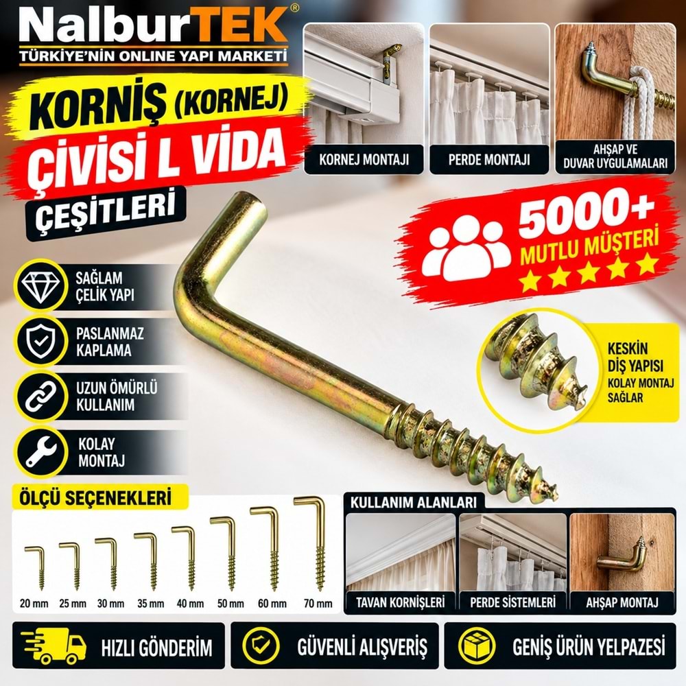 Korniş/Kornej Çivisi L Vida 4 No