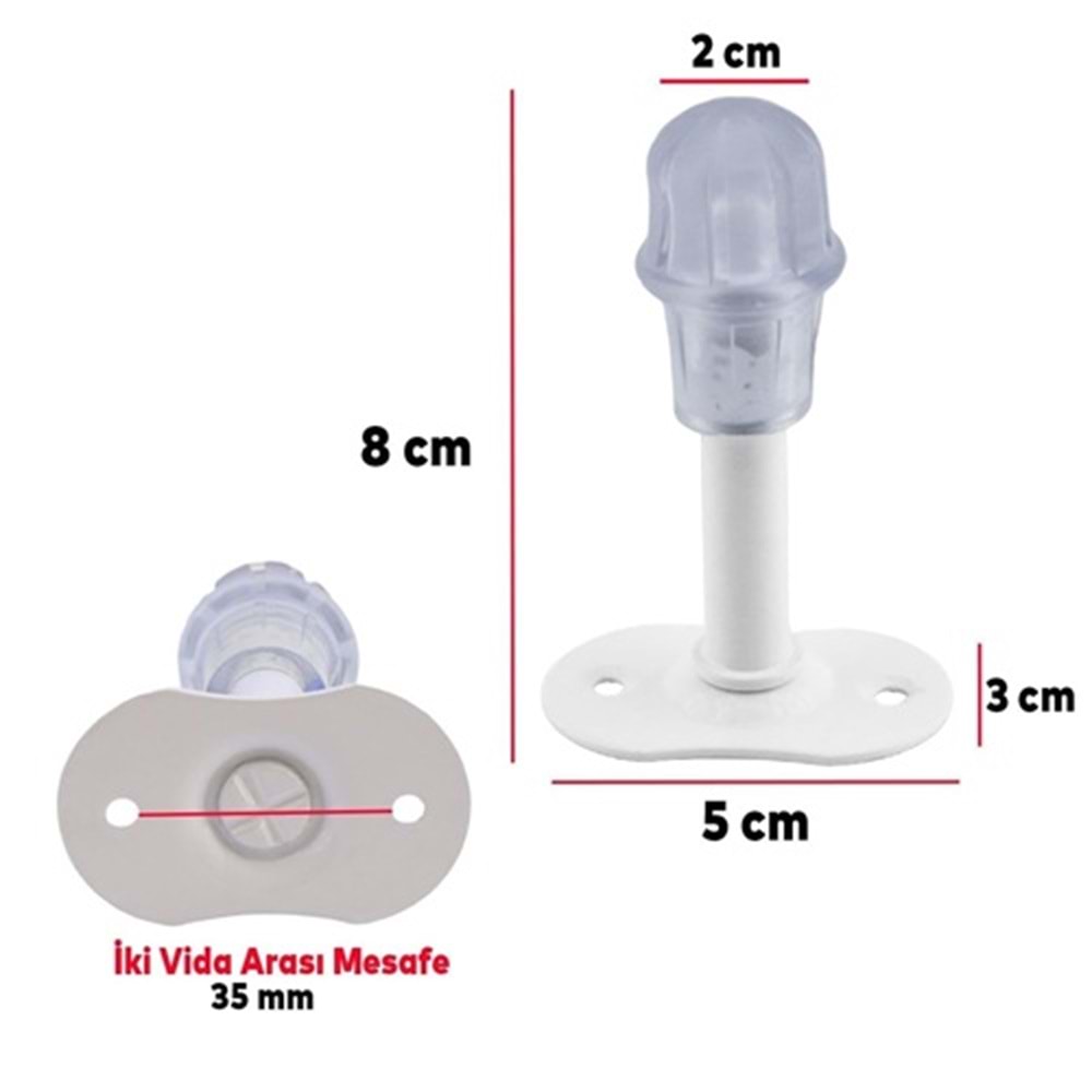 Kapı Tamponu Durdurucu Stoper Metal Beyaz