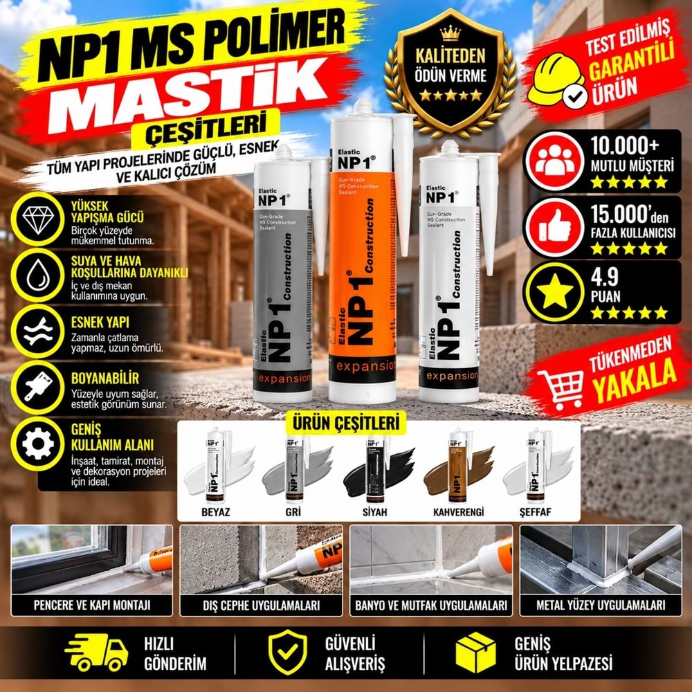 NP1 Ms Polimer Mastik 290ml Beyaz