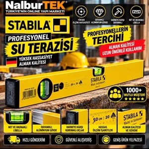 Stabila Profesyonel Su Terazisi 50cm