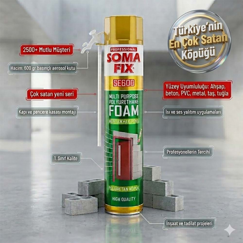 Somafix Poliüretan Pu Köpük 600gr