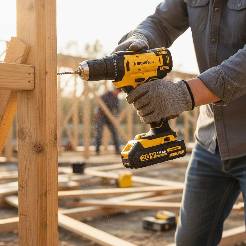 SGS Akülü Şarjlı Vidalama Darbeli Matkap 20V 1.5Ah
