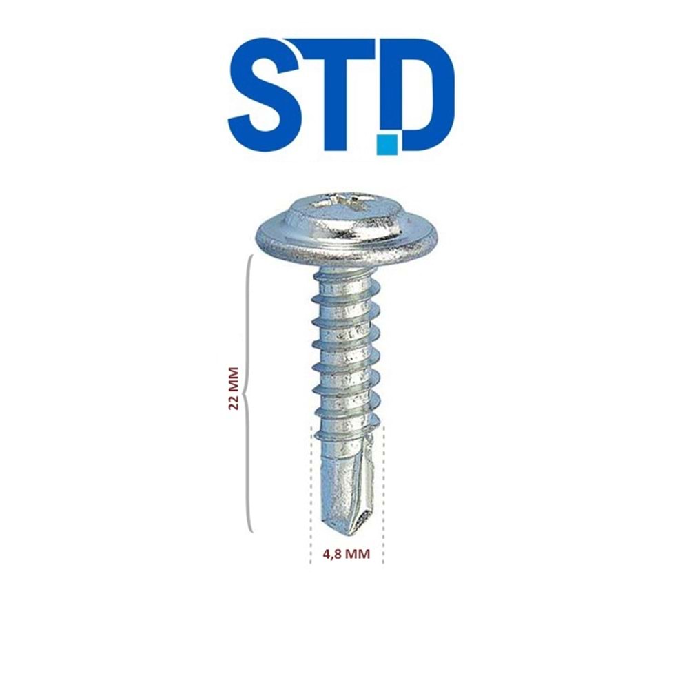 STD Pul Başlı Matkap Uçlu Vida RYSB 4.8x22 (1250 Ad)