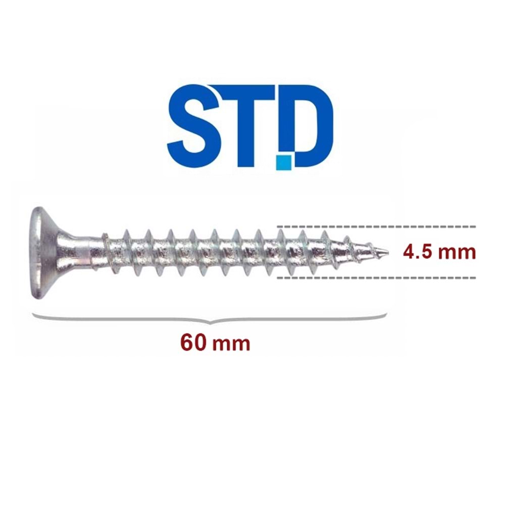 STD Sunta Vidası 4.5x60 (200 Adet)