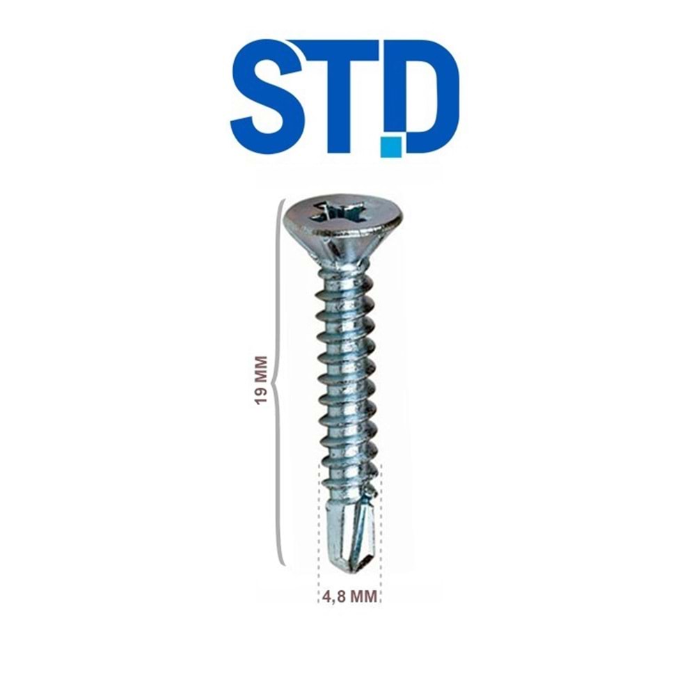 Std Yhb Matkap Uçlu Vida 4.8x19 (2000 Ad)